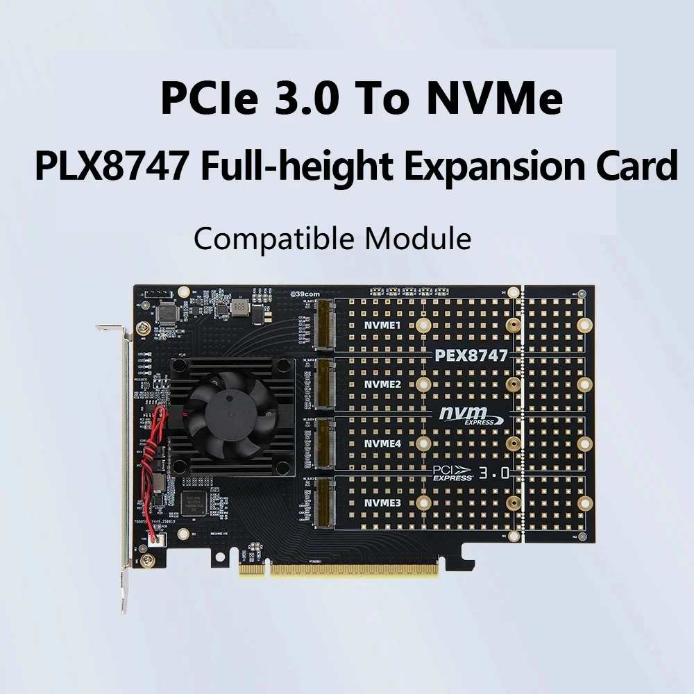 Kartu Ekspansi PLX8747 Quad M. - Quad M.2 Nvme Pcie Bifurcation Card ulasan dan harga