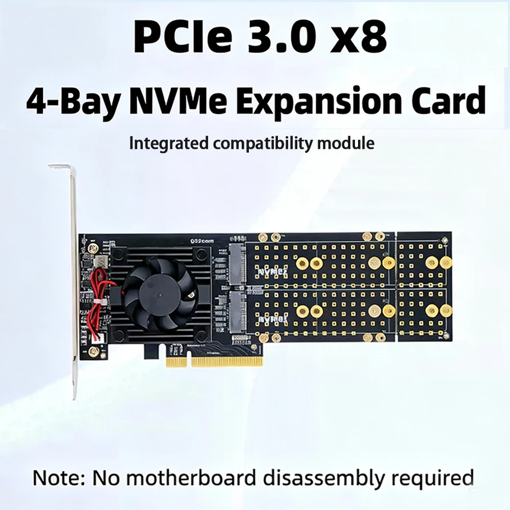 Kartu Ekspansi PLX8747 Quad M. - Quad M.2 Nvme Pcie Bifurcation Card ulasan dan harga