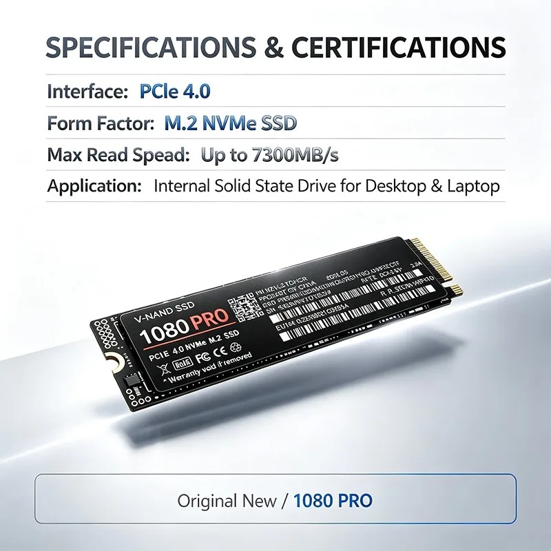 SSD 1080PRO asli, M.2 NVMe PCI - M.2 Nvme 4Tb Pcie 4.0 Ssd ulasan dan harga
