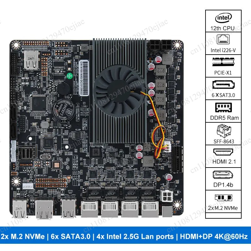 Motherboard N100 Mini ITX NAS  - Nas Motherboard N100 6 Sata ulasan dan harga